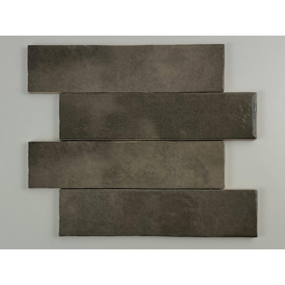 ÉCHANTILLON Terravito Mellina Carreau mural en céramique - 6x24,6cm - 8mm - Moka