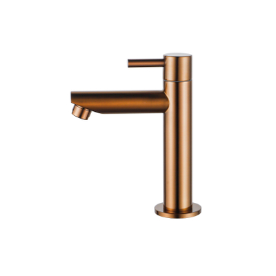 Fortifura Calvi Robinet de lavabo - 15,4 cm - posé - monotrou - Cuivre brossé PVD (Cuivre)
