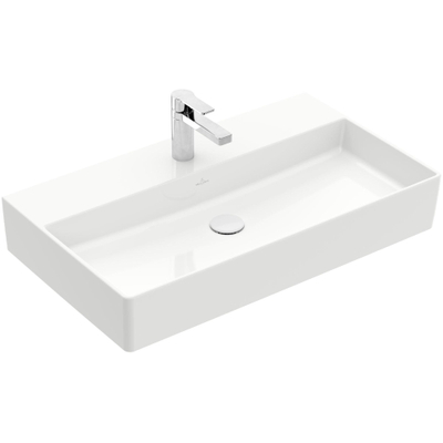 Villeroy & Boch Memento 2.0 lavabo - dessous rectifié 80x47cm - sans trop-plein 1 trou de robinet blanc
