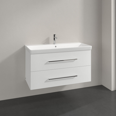 Villeroy et Boch Avento meuble sous lavabo 96.7x52x44.7cm avec 2 tiroirs Crystal white