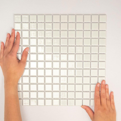 La mosaïque Mosaic Factory Barcelona - carreau mosaïque - 30x30cm - carrelage mural - Carré - Porcelaine Extra White Brillant