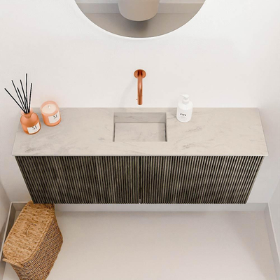 Mondiaz JOYA-DLUX 100cm toiletmeubel - kleur Shadow - Wastafel FAYE positie Midden Zonder kraangat kleur Opalo.