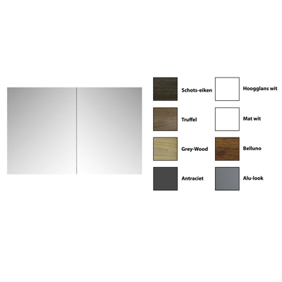 Sanicare qlassics armoire de toilette 80x60x15cm avec 2 portes miroir double face anthracite