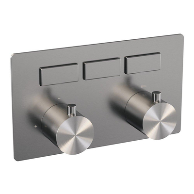 BRAUER Brushed Edition inbouwthermostaat - 3 functies - inclusief inbouwdeel - drukknoppen - geborsteld RVS PVD