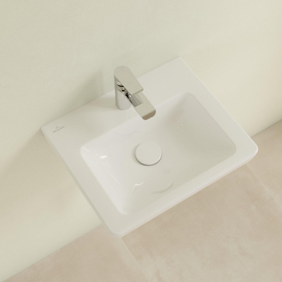 Villeroy et Boch Subway 2.0 Lave main face inférieure meulée 50x40cm avec trou pour robinetterie avec trop plein Blanc