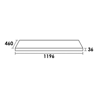 BRAUER MFC Wastafelblad - 120x46x4cm - zonder kraangat - MFC - Birch