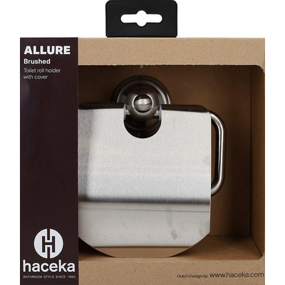 Haceka Allure Porte-rouleau de papier toilette - avec couvercle - inox brossé