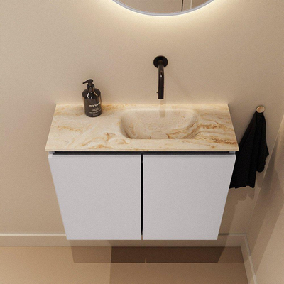 MONDIAZ TURE-DLUX Meuble de toilettes 60cm Cale. EDEN lavabo Frappe position droite. Sans trou de robinet.