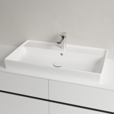 Villeroy & Boch Collaro meubelwastafel onderzijde - geslepen - 80x47cm - met overloop - 1 kraangat - White Alpine (glans wit)