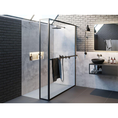 Riho Lucid GD402 paroi de douche à l'italienne - 200x100x30cm - noir