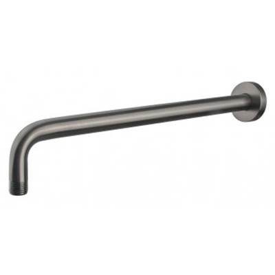 Wiesbaden Douchearm rond gebogen muurbevestiging 45cm Geborsteld Gunmetal SHOWROOMMODEL