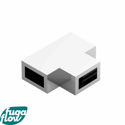 FugaFlow Eccelente Vetro T-verbindingstuk voor combinatie van stabilisatiestangen tussen vaste wand met zijwand Mat Wit