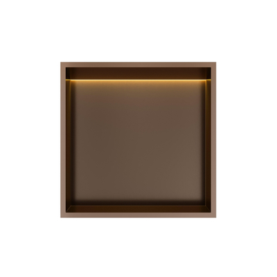 Hotbath &MORE Boîte encastrée ou niche murale - 30x30x10 - avec LED IP44 - Tuscan bronze