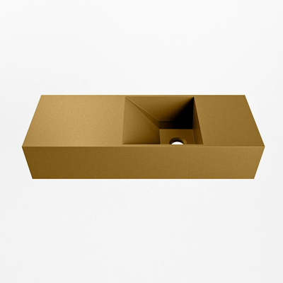 Mondiaz TYNE Fontaine - 60x23x12cm - lavabo Droit - sans trous de robinet - solid surface - Oro