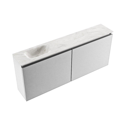 MONDIAZ TURE-DLUX meuble de toilettes 120 cm Plata. EDEN lavabo Ostra position gauche. Avec 1 trou de robinet.