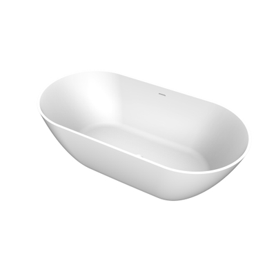 Arcqua Cusco baignoire îlot 165x83x55cm marbre coulé Blanc mat