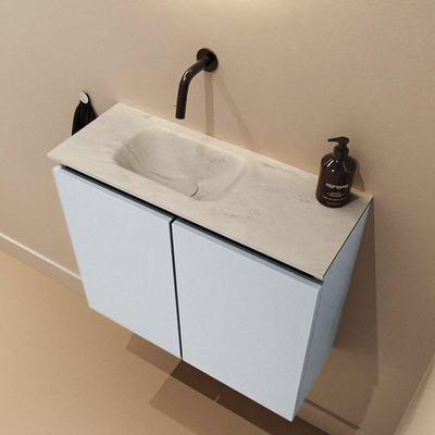 MONDIAZ TURE-DLUX 60cm toiletmeubel Clay. EDEN wastafel Opalo positie links. Zonder kraangat.