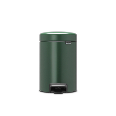 Brabantia NewIcon Poubelle à pédale - 3 litres - seau intérieur en plastique - pine green