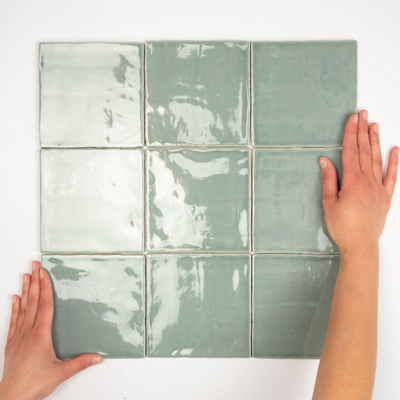 Terravito Viondo wandtegel - 13x13cm - 8mm - vierkant - glans jade (groen)