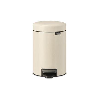 Brabantia NewIcon Poubelle à pédale - 3 litres - seau intérieur en plastique - soft beige