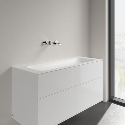 Villeroy & Boch finion meubelwastafel - 120x50 - zonder kraangat - zonder overloop stonewhite CeramicPlus - Stone White (mat wit)