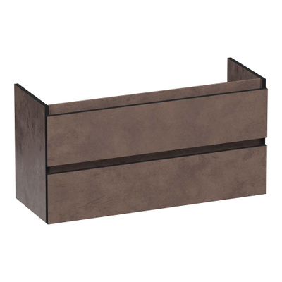 BRAUER Joy Edge wastafelonderkast ondiep 100 2 softclose lades - greeploos - 1 sifon uitsparing - Erosion