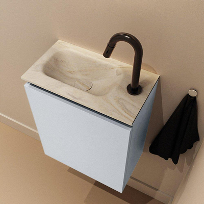 MONDIAZ TURE-DLUX 40cm toiletmeubel Clay. EDEN wastafel Ostra positie links. Met 1 kraangat.