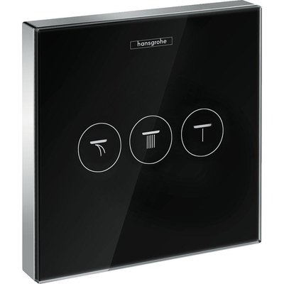 Hansgrohe ShowerSelect Glass afbouwdeel voor inbouw stopkraan v. 3 functies zwart/chroom