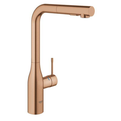 GROHE essence new robinet de cuisine avec mousseur extractible douchette pivotant 360° Warm sunset brossé (cuivre)