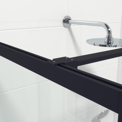 Marenza Bellini Inloopdouche - 120x200cm - veiligheidsglas - mat glas - frame rondom - anti kalk - mat zwart