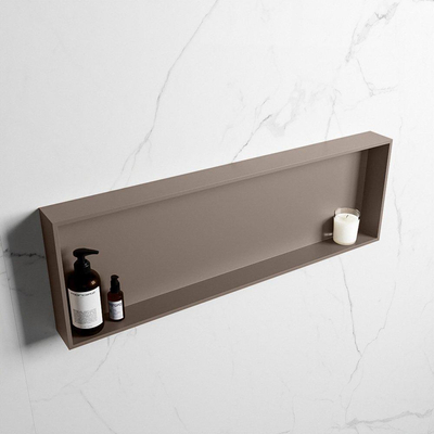 Mondiaz Easy nis 29.5x89.5x8cm voor Inbouw/opbouw 1 open vak Solid surface Smoke/Smoke
