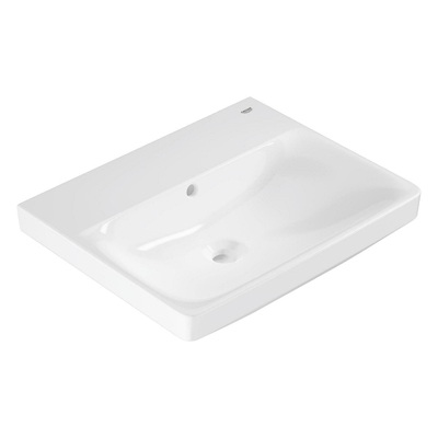 Grohe Euro Ceramic Wastafel - vrijhangend - 55x 44cm - zonder kraangat - met overloop - exclusief wandbevestiging - alpine wit