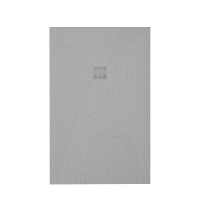 ZEZA Grade Receveur de douche - 100x120cm - antidérapant - antibactérien - en marbre minéral - rectangle - mat perla (gris clair)