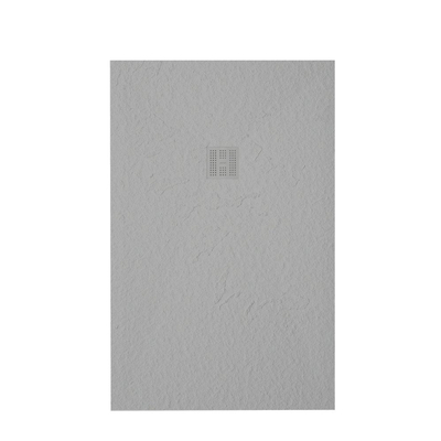 ZEZA Grade Receveur de douche - 140x80cm - antidérapant - antibactérien - marbre minéral - rectangulaire - mat perla (gris clair)