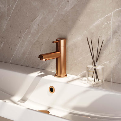 Brauer Copper Edition wastafelkraan - model B - opbouw - laag - PVD - geborsteld koper