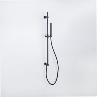 FugaFlow Eccelente Accessoire Barre de douche coulissante avec coude mural intégré - 90cm - noir mat