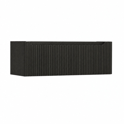 H&R Badmeubelen Juice Wastafelonderkast - 120x45x40cm - rechterhoek afgerond - 3D-front - 1 lade - geïntegreerde greep - basalt