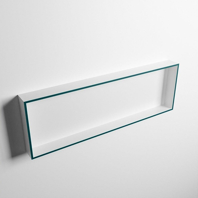 Mondiaz Easy nis 29.5x89.5x8cm voor Inbouw/opbouw 1 open vak Solid surface Talc/Smag