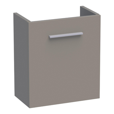 BRAUER Trust meuble sous-lavabo pour lave-mains - 40x45x22cm - sans poignée rapportée avec 1 porte ouvrant à droite mat taupe