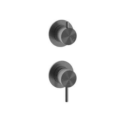 Hotbath Archie Inbouw mengkraan - met 2-weg omstel BGP - PVD - geborsteld gunmetal (antraciet)