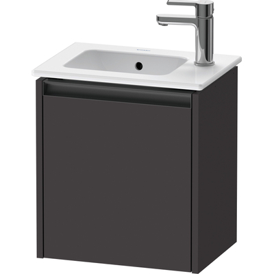 Duravit Ketho 2 meuble de lavabo avec 1 porte 41x29.2x44cm gauche, avec poignée anthracite graphite super mat