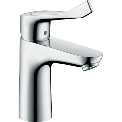 Hansgrohe Focus Care wastafelkraan - met ComfortZone - 100 met verlengde greep - 12.1cm - ecosmart - met waste - hoogglans chroom