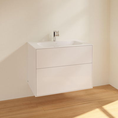 Villeroy & Boch Finion wastafelonderbouwkast met 2 ladenen 79.6x59.1x49.8cm v. meubelwast. 4164 80/81/84 glossy wit