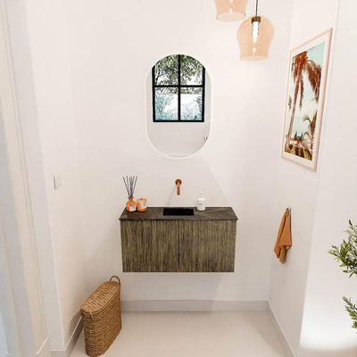 Mondiaz JOYA-DLUX 80cm toiletmeubel - kleur Dusk - Wastafel FAYE positie Midden Zonder kraangat kleur Lava.