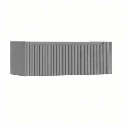 H&R Badmeubelen Juice Wastafelonderkast - 120x45x40cm - rechterhoek afgerond - 3D-front - 2 lades - geïntegreerde greep - stone grey mat