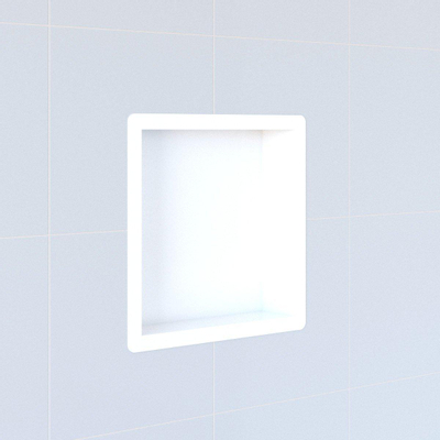 Saniclass Hide Niche de salle de bains 30x30x7cm inox avec bride d'installation Blanc