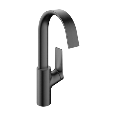 Hansgrohe Vivenis Wastafelmengkraan - 21cm - eengreeps - draaibare uitloop - zonder afvoer - Brushed Black Chrome