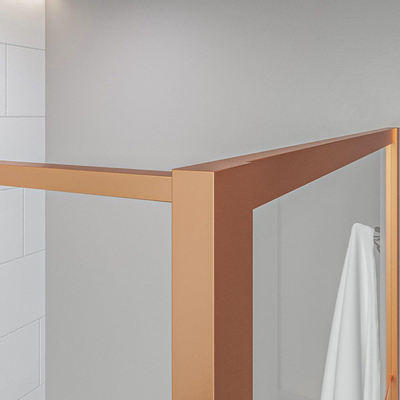 Saniclass Colorem inloopdouche - 100x200cm - 8mm - helder nano coating glas - frame - geborsteld koper