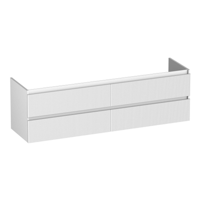 BRAUER Joy Wavy meuble sous-lavabo 160 4 tiroirs softclose - sans poignées - 2 découpes pour siphon - blanc mat