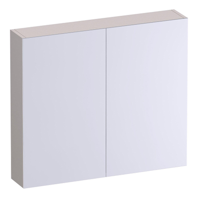 Brauer Impress Armoire de toilette - 80x70x15cm - sans éclairage - 2 portes miroir double - Sable mat